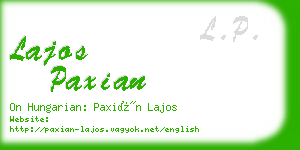 lajos paxian business card